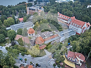 Aerial view of Water Tower in Svetlogorsk, Russia former Rauchen, Prussia .