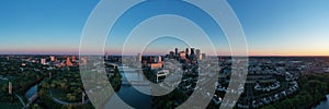 Aerial View Waterfront Downtown in Minneapolis Minnesota USA