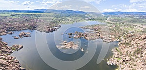 Aerial view of Watson Lake in Prescott Arizona