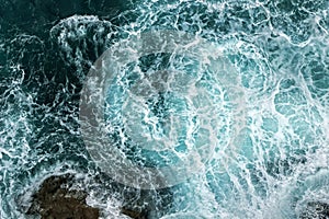 Aerial View Of Waves In Ocean