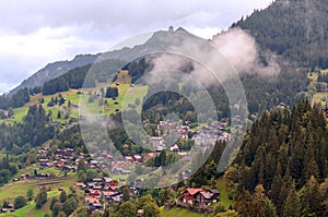 Aerial view of Wengen