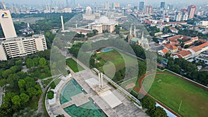 Aerial view of West Irian Liberation Monument in Jakarta. Jakarta, Indonesia, May 6, 2022