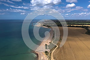 Aerial View West Sussex coastline and farmland photo