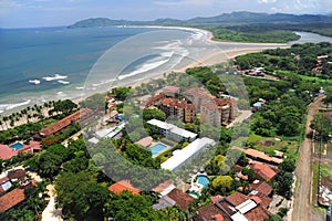 Aerial view of western Costa Rica resorts