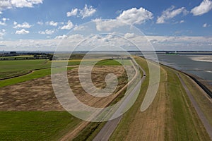 Aerial View, Western Scheldt at Ossenisse, Netherland photo