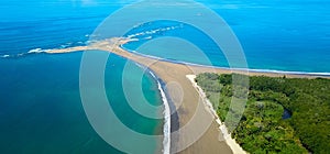 Aerial view: Whale fins - beach, Uvita Costa Rica