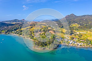 Aerial view of Whangarei Heads in New Zealand