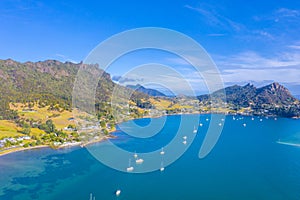 Aerial view of Whangarei Heads in New Zealand