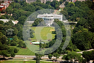 Aerial view of The White house in Washington DC