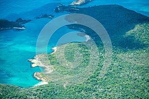Aerial view of Whitsunday Islands National Park from the aircraft photo