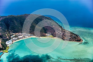 Aerial view of Whitsunday Islands National Park from the aircraft photo