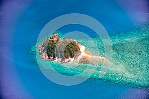 Aerial view of Whitsunday Islands National Park from the aircraft photo