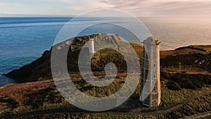 Aerial view. Wicklow Head lighthouse. county Wicklow. Ireland