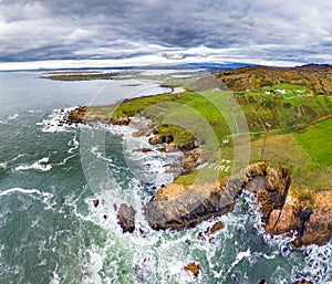 Aerial view of the Wild Atlantic Coastline by Maghery, Dungloe - County Donegal - Ireland