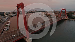 Aerial view of Willem Bridge in Rotterdam