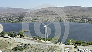 Aerial View of Wind Turbine. Alternative Sustainable Energy Concept, Palmdale