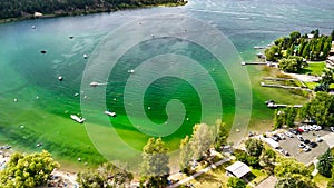 Aerial view of Windermere Lake, BC - Canada