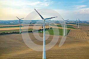 Aerial view on the windmills