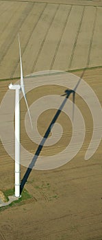 Aerial view of a windturbine