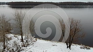 Aerial view of winter. Captured shot from above.