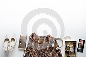 Aerial view of woman clothe feminine style photo