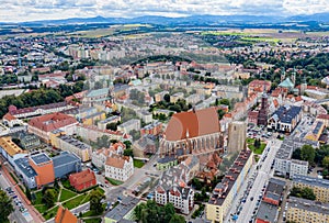 Aerial view of the wonderful city of Nysa in Poland