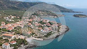 Aerial view of the wonderful seaside village of Kardamyli, Greece