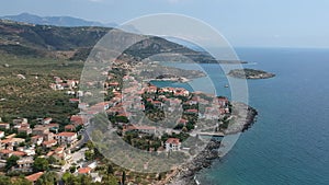 Aerial view of the wonderful seaside village of Kardamyli, Greece