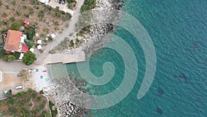 Aerial view of the wonderful seaside village of Kardamyli, Greece