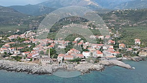 Aerial view of the wonderful seaside village of Kardamyli, Greece