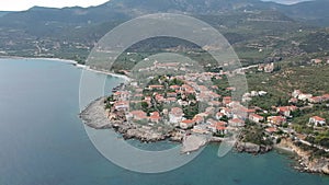 Aerial view of the wonderful seaside village of Kardamyli, Greece