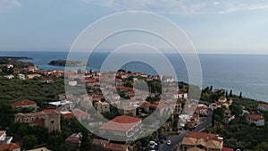 Aerial view of the wonderful seaside village of Kardamyli, Greece