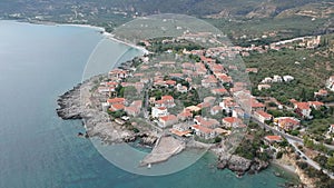 Aerial view of the wonderful seaside village of Kardamyli, Greece