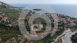 Aerial view of the wonderful seaside village of Kardamyli, Greece