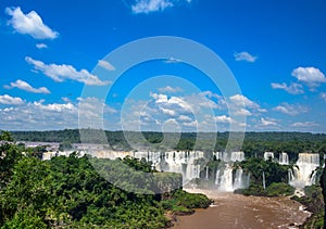 Aerial view of the worlds largest and most impressive waterfalls in Iguacu National Park photo