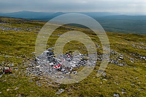 Aerial view of the wreckage of a 2nd world war Wellington bomber