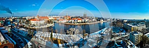 Aerial view of Wroclaw in winter, Poland