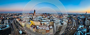 Aerial view of Wroclaw in winter, Poland