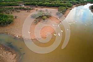 Aerial view of Xuan Thuy National Park