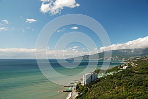Aerial view of Yalta bay