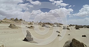 Aerial view of yardang landform landscape