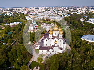 Aerial view of Yaroslavl with Assumption Cathedral