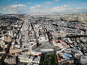 Aerial view of the Yerevan City, Capital of Armenia