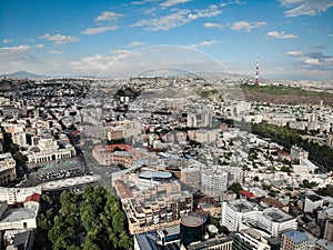 Aerial view of the Yerevan City, Capital of Armenia