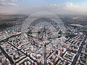 Aerial view of the Yerevan City, Capital of Armenia
