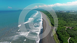 Aerial view of Yilan coastline and beach,Taiwan.