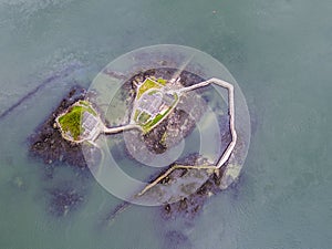 Aerial view of Ynys Gored Goch, Anglesey - Wales