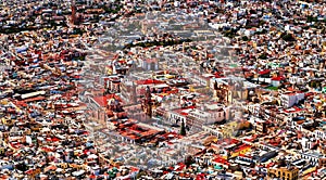 Aerial view of Zacatecas from Bufa Hill in Mexico