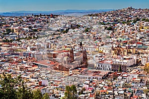 Aerial view of Zacatecas from Bufa Hill in Mexico photo