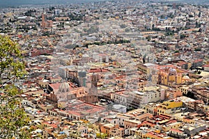 Aerial view of Zacatecas, colorful colonial town